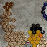 Freddie Mercury portrait from beer caps